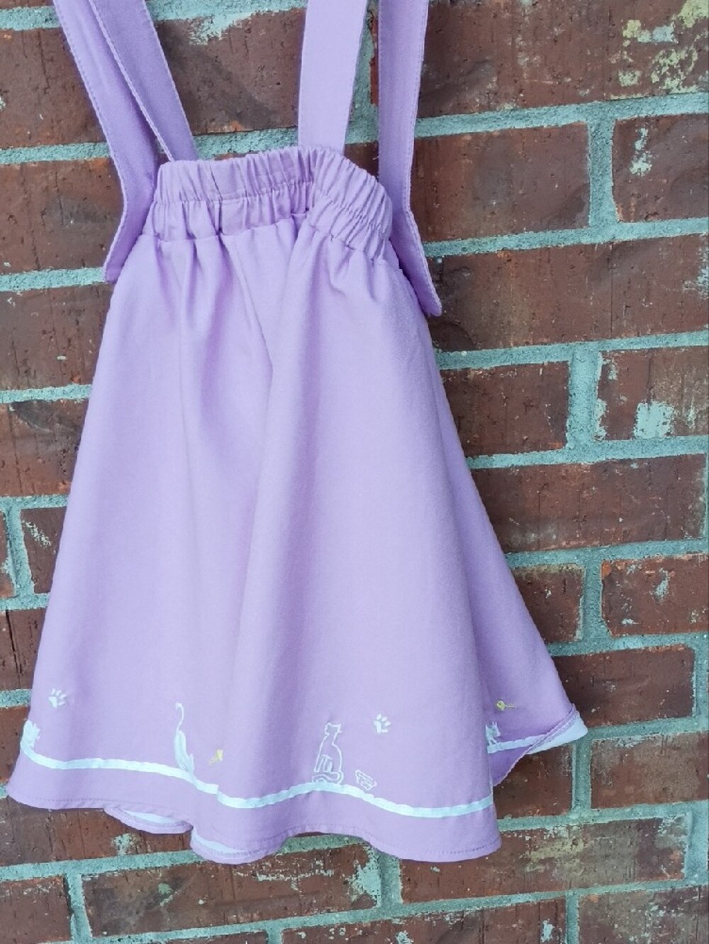 Lilac Suspender Skater Skirt with Paw Accent